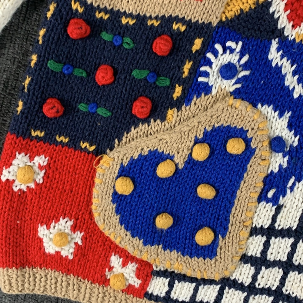 Vintage Bellepointe Patchwork Hearts Knitted Card… - image 6